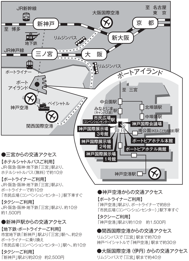 会場への交通案内図