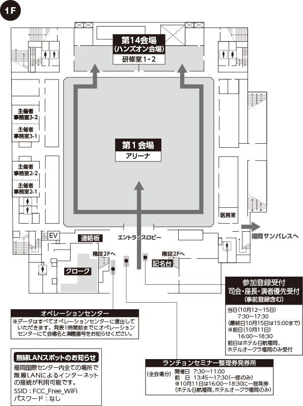 福岡国際センター 1階 案内図