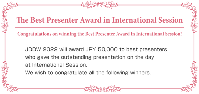 The Best Presenter Award in International Session